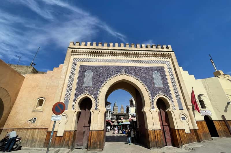 Iconic Bab Bou Jeloud Blue Gate entrance to Fes medina