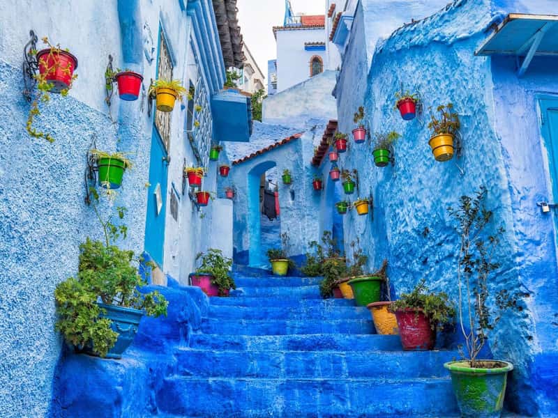 Chefchaouen blauwe straat