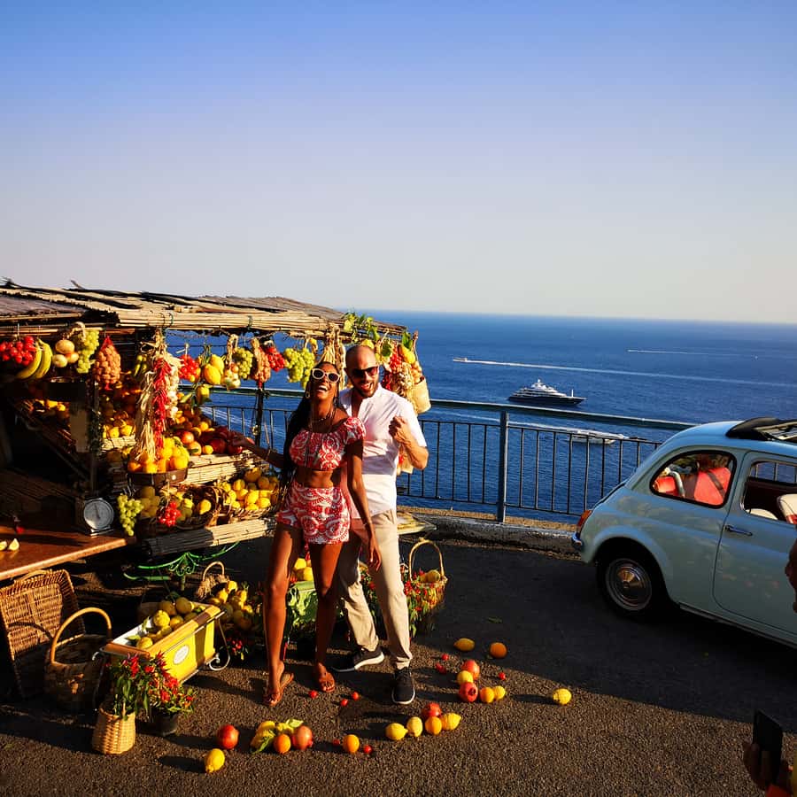 ポジターノ／プライアーノ：フィアット500アマルフィ海岸プライベート