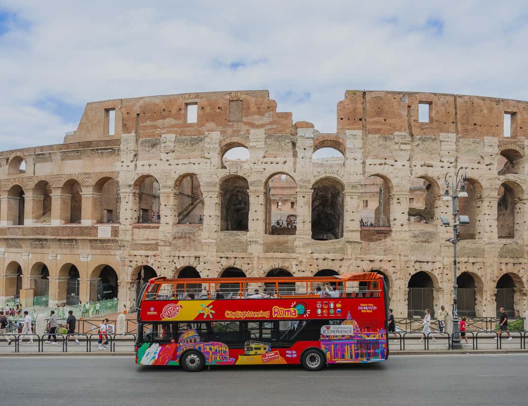 Hop-on hop-off sightseeing bus in Rome