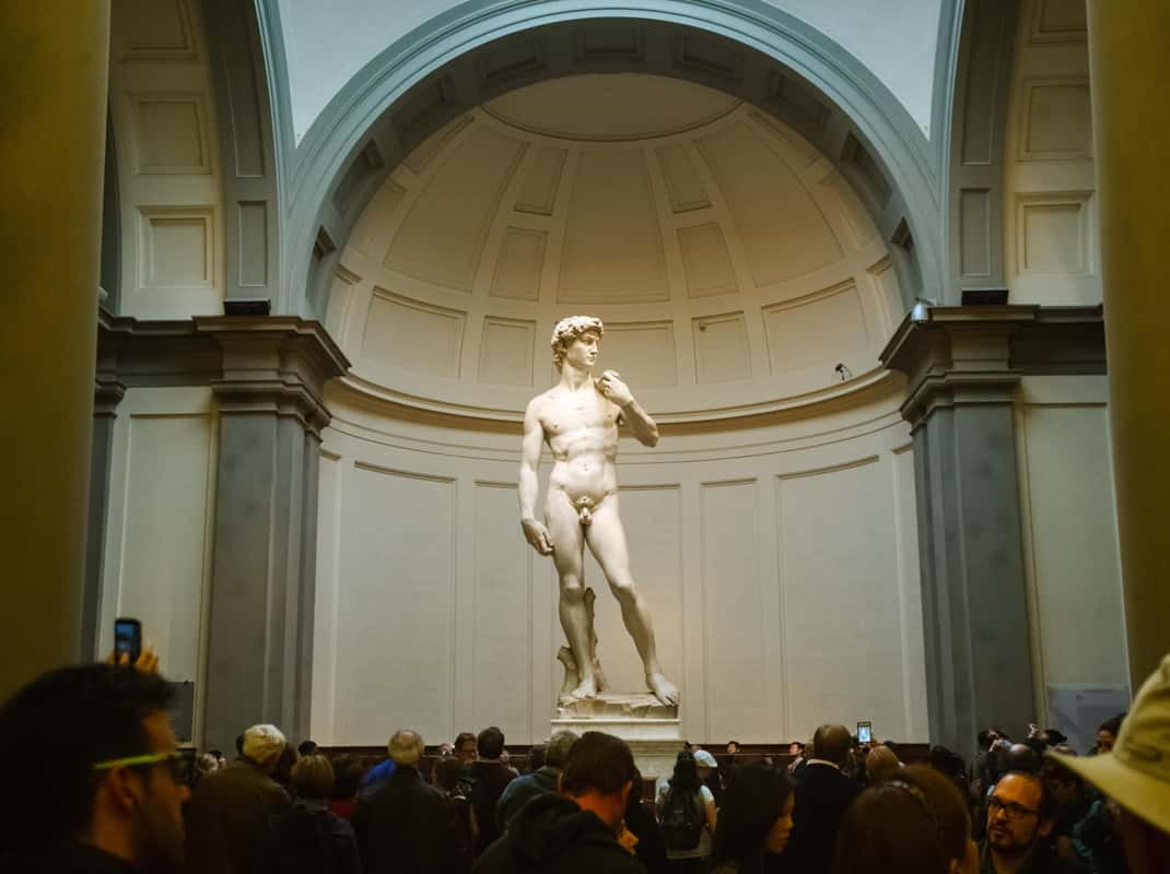 Bezoek aan Michelangelo's David in de Galleria dell'Accademia in Florence