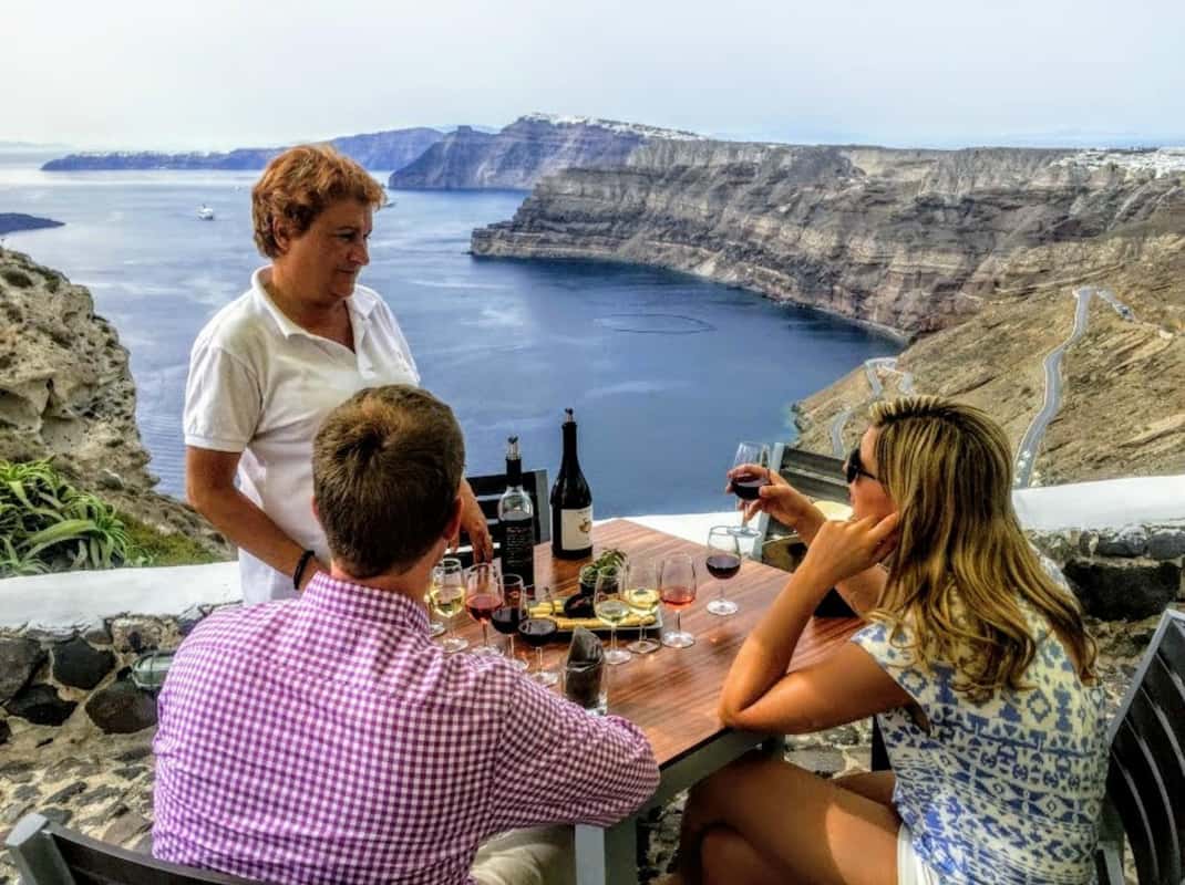 Wijnproeverij Santorini met uitzicht