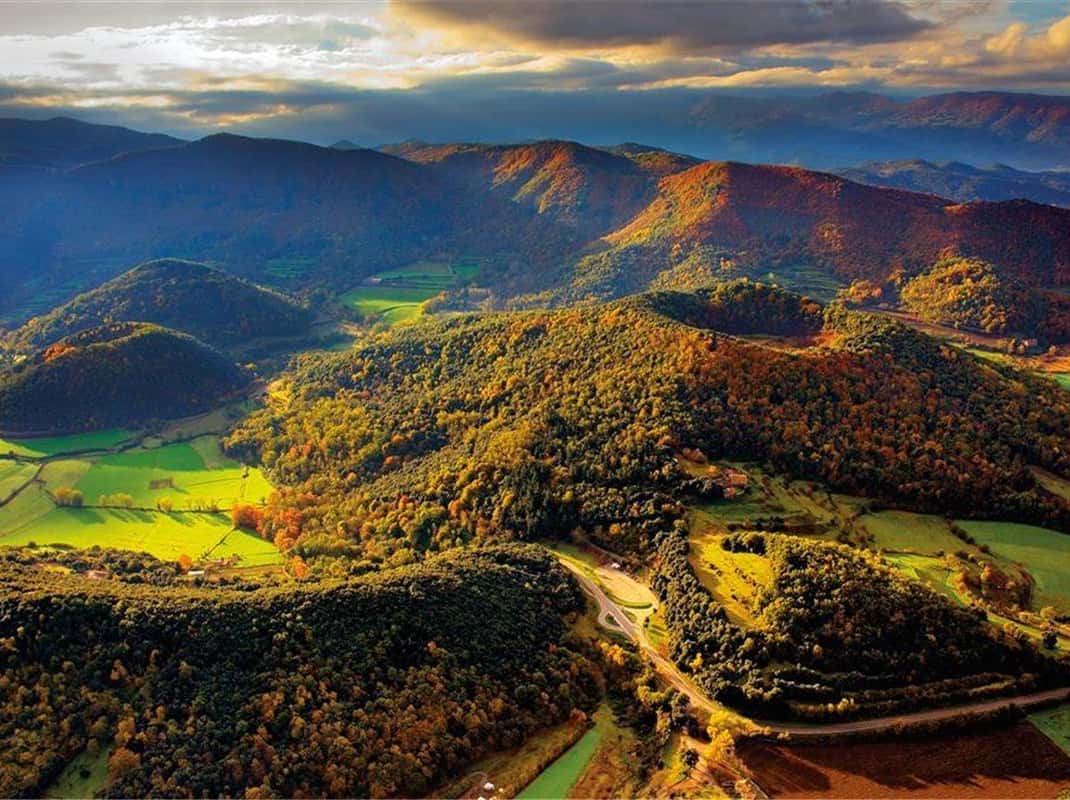 Vulkaangebied en meer van Banyoles bij Girona