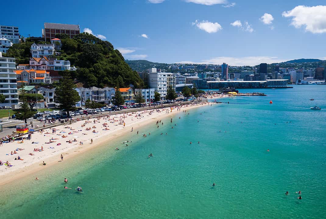 Wellington harbour aerial