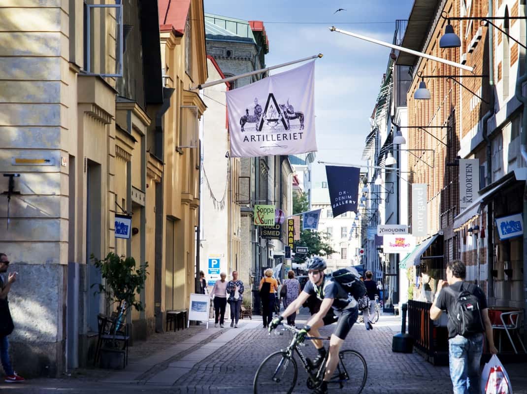 Houten huizen Haga Zweden
