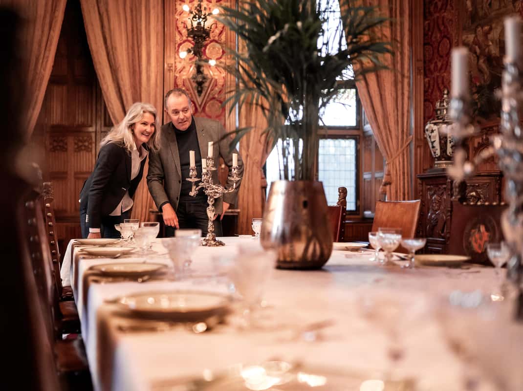 Kasteel de Haar tuinen met fontein