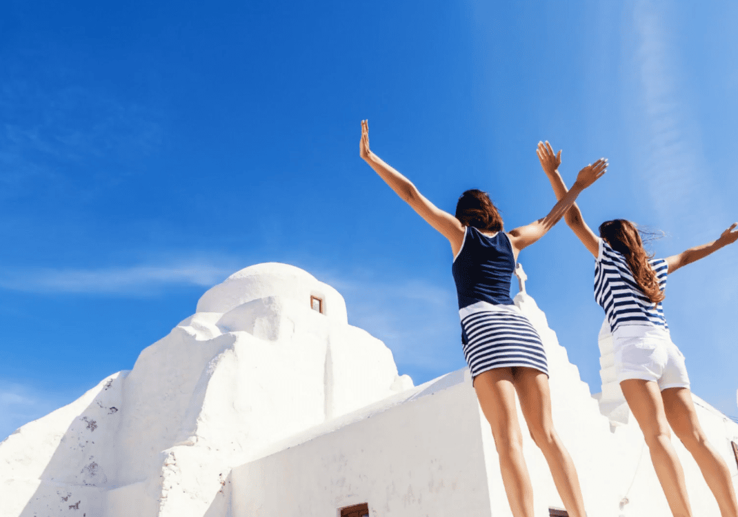 Mykonos stad uitzicht