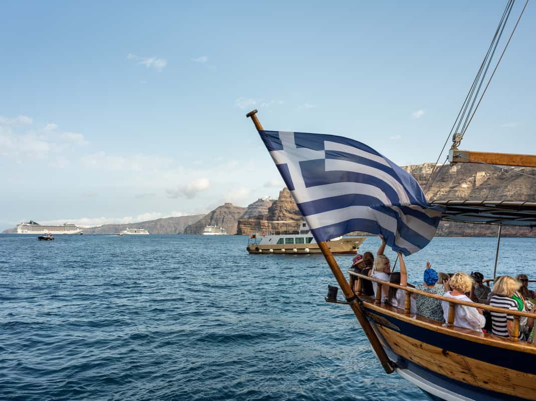 Nea Kameni vulkaan wandeling Santorini