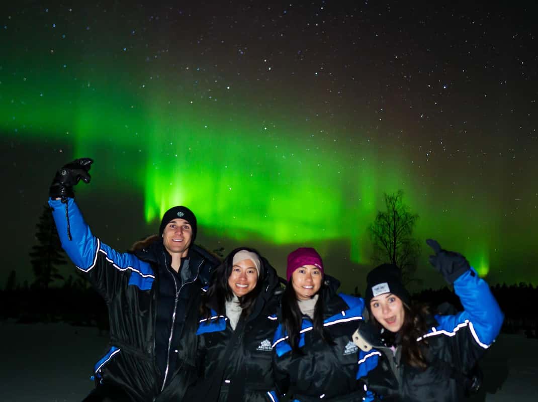 Noorderlicht aurora borealis boven Lapland