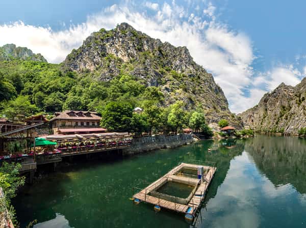 Ancient ruins at Stobi archaeological site in North Macedonia