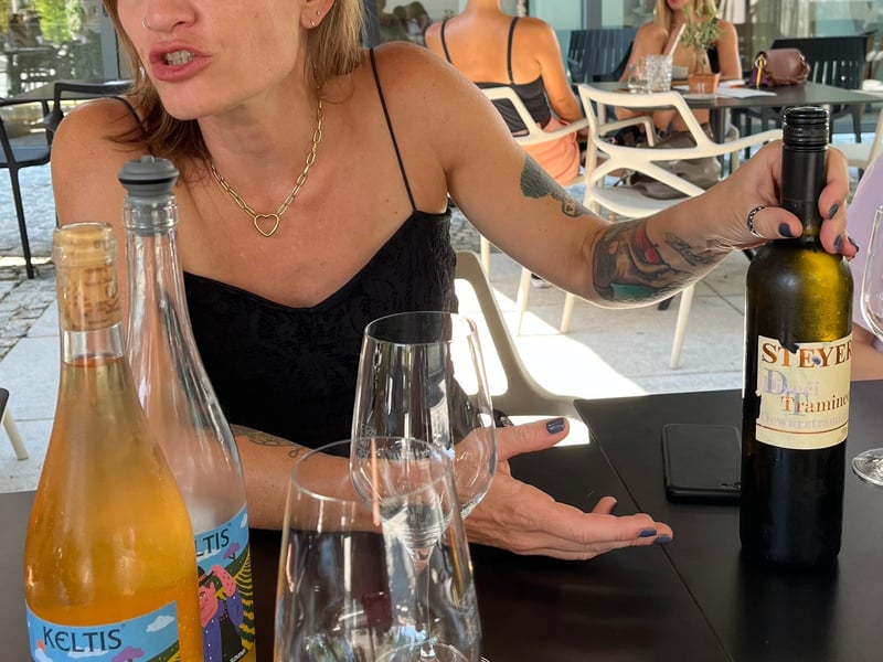 Travelers enjoying a food and wine tasting with a sommelier at Ljubljana's vibrant Central Market Travelers enjoying a food and wine tasting with a sommelier at Ljubljana's vibrant Central Market