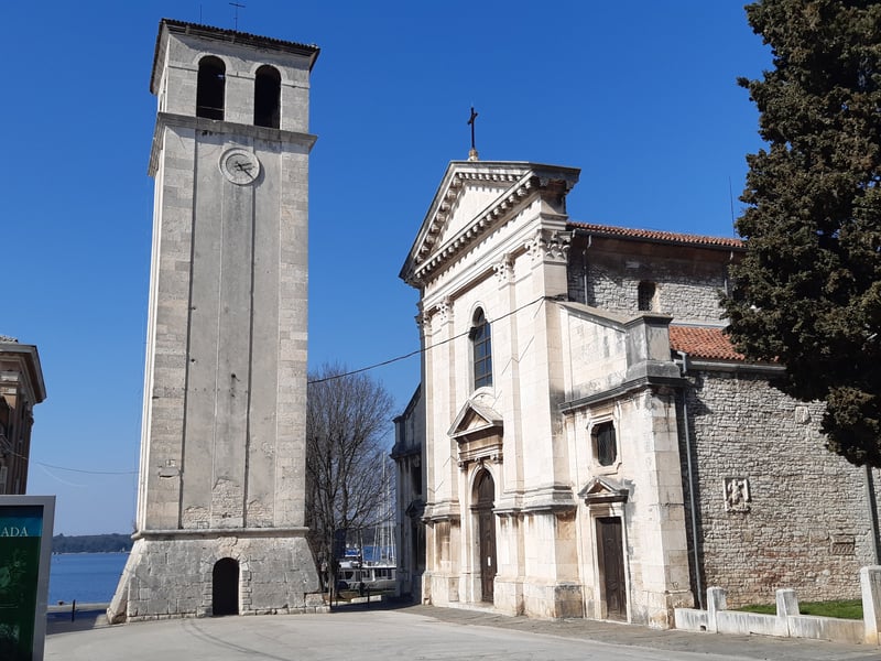 Guided tour at the ancient Roman Arena in Pula, Croatia, under a sunny sky Guided tour at the ancient Roman Arena in Pula, Croatia, under a sunny sky