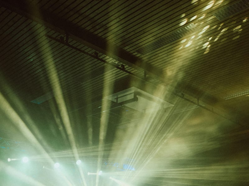 Exclusive VIP tour group outside the legendary Hansa Studios in Berlin at dusk with a vintage VW bus. Exclusive VIP tour group outside the legendary Hansa Studios in Berlin at dusk with a vintage VW bus.