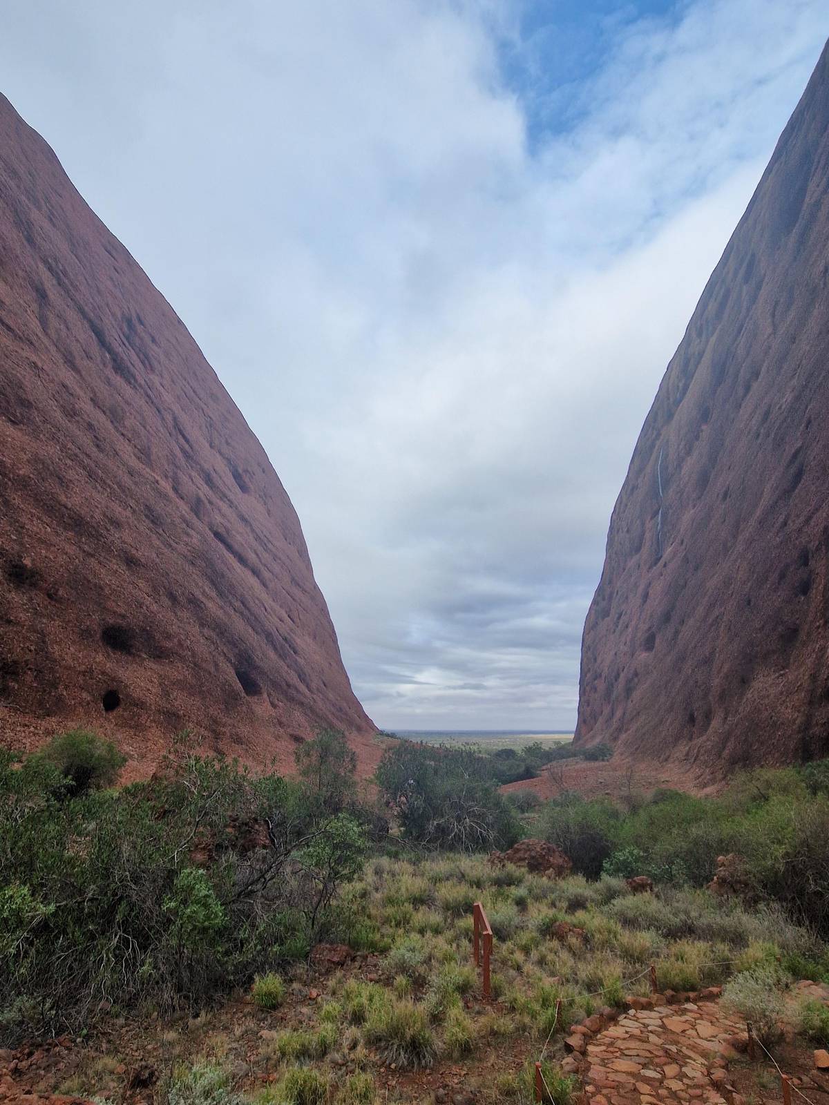 The track into Walpa Gorge between two domes