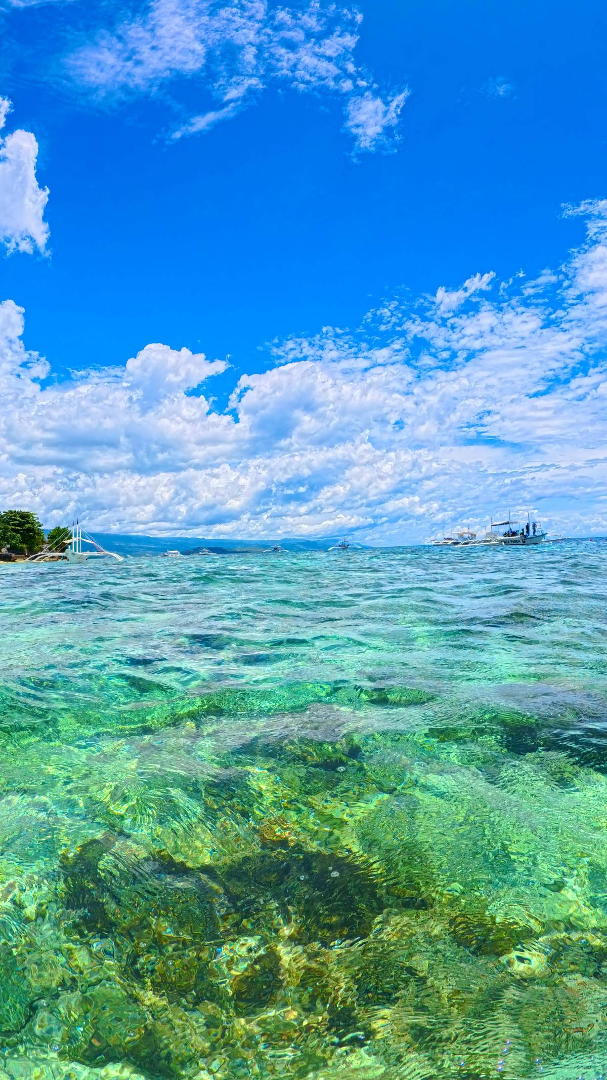 Clear shallow water over the reef