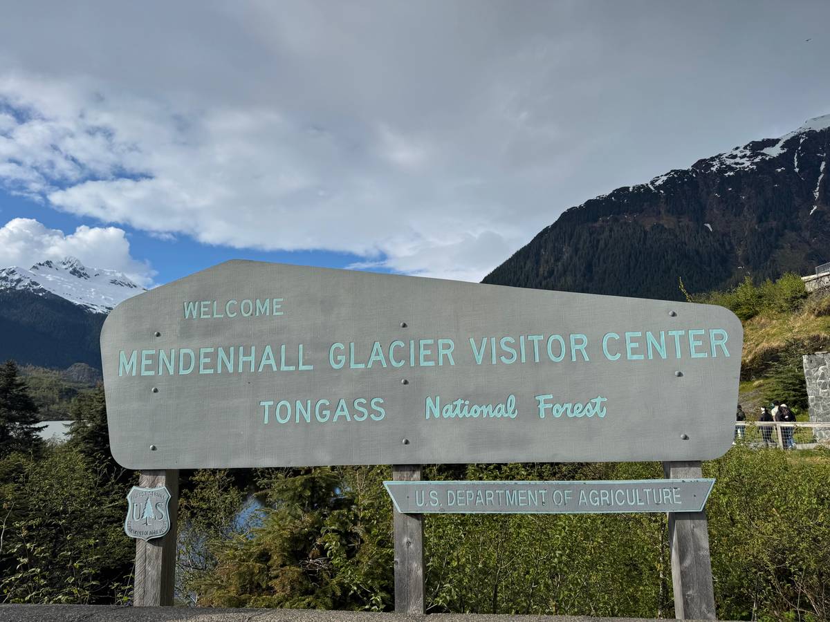 The visitor center sign of the Tongass National Forest