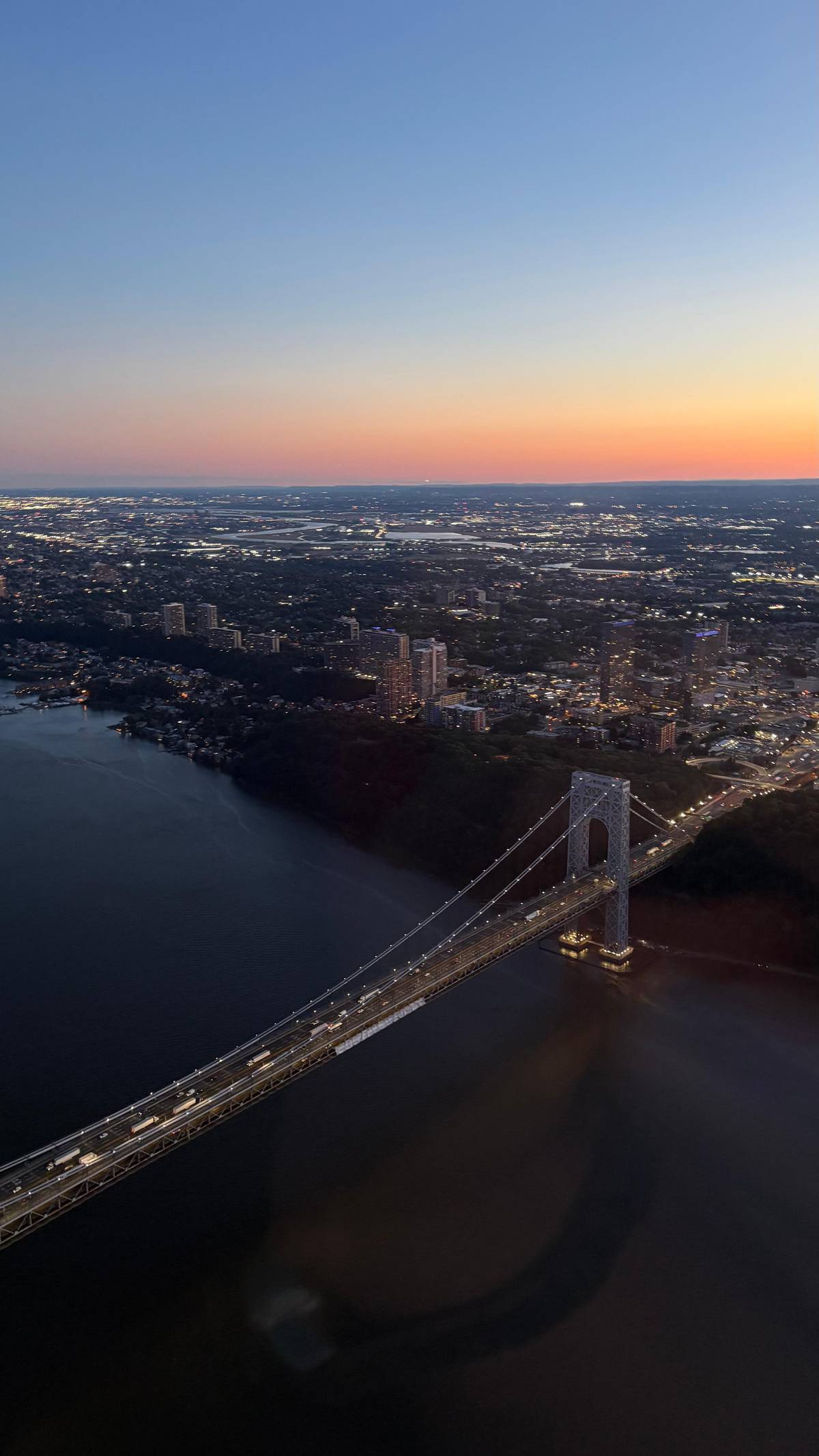Il tramonto sul George Washington Bridge