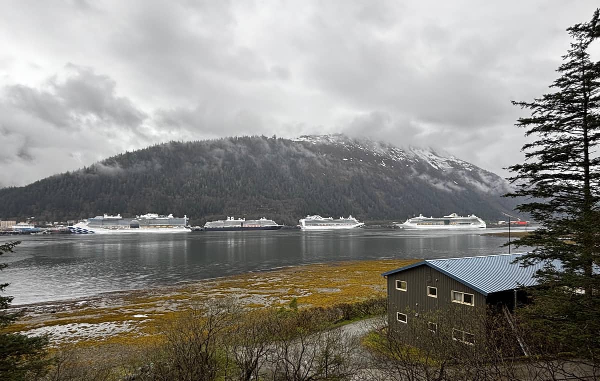 Four ships along Gastineau Channel