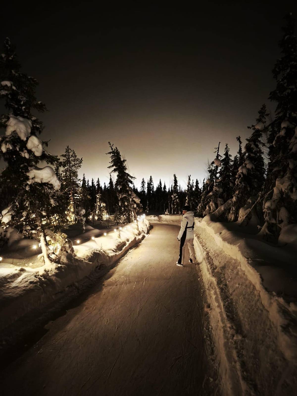 Levi forest ice skating, 1 km lit trail