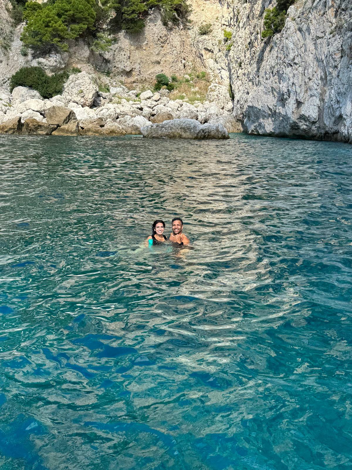 A swim stop below the cliffs