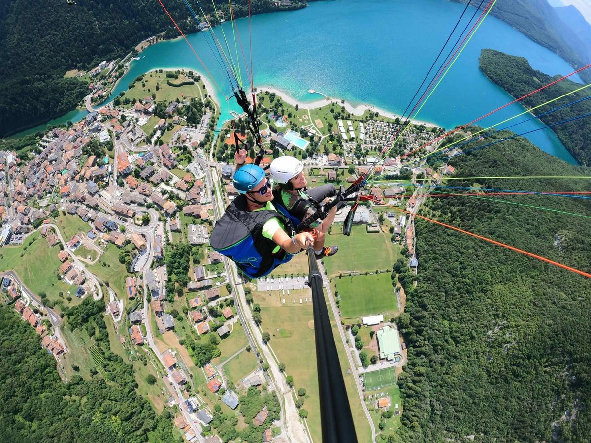Paragliding over Lake Molveno