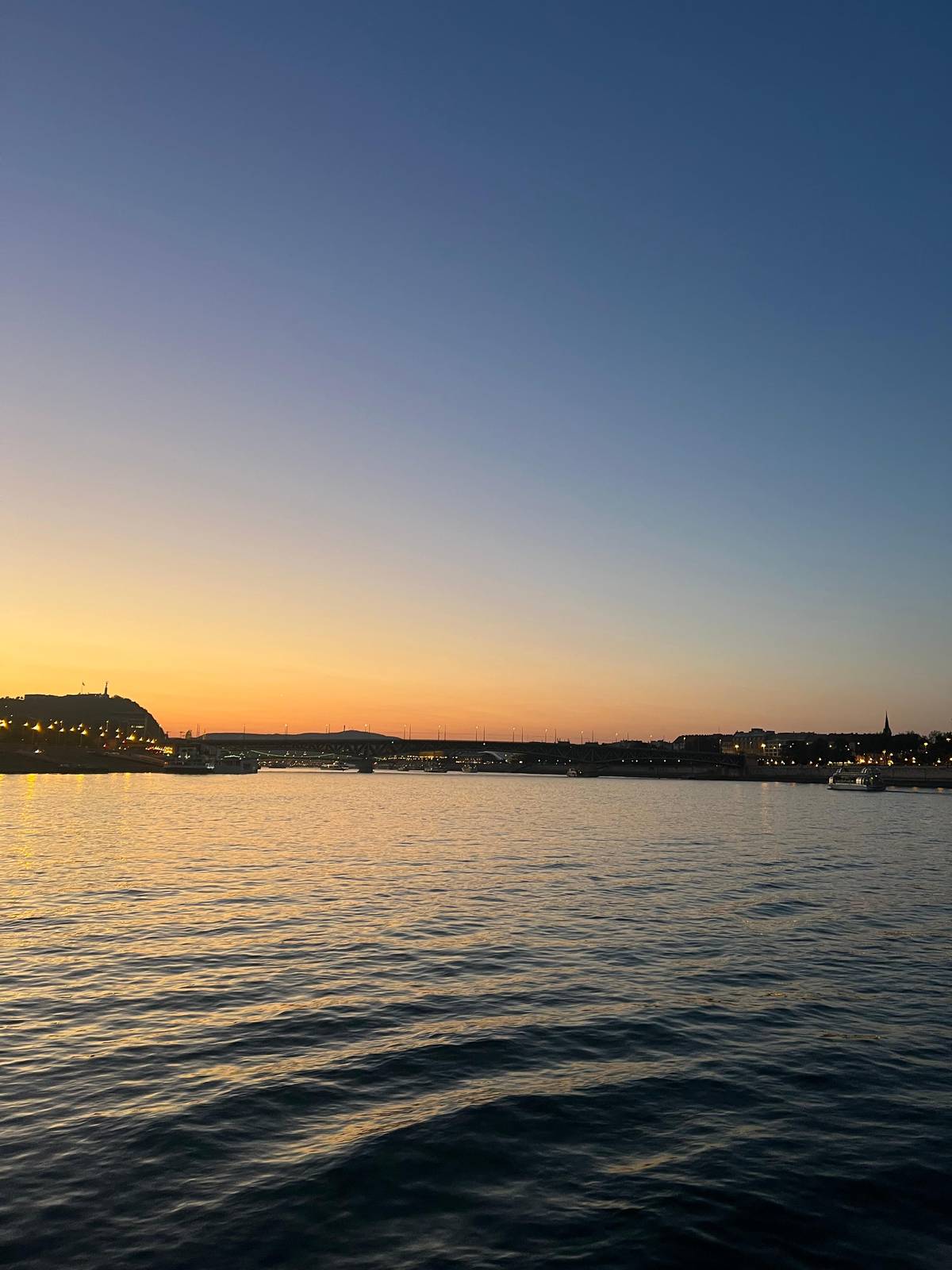 The sky turning orange over the Danube