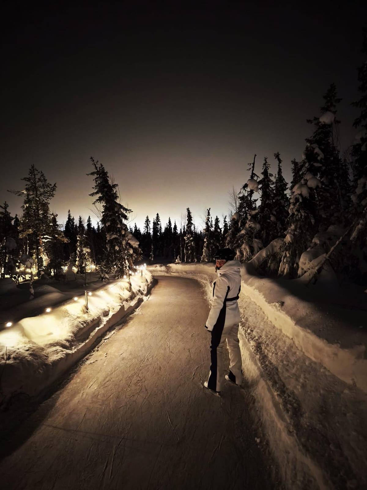 Levi forest ice skating, 1 km lit trail