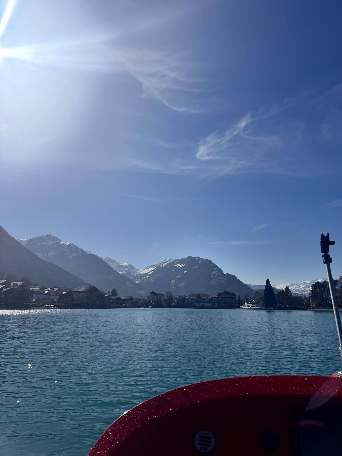 Calm water and mountains from the boat