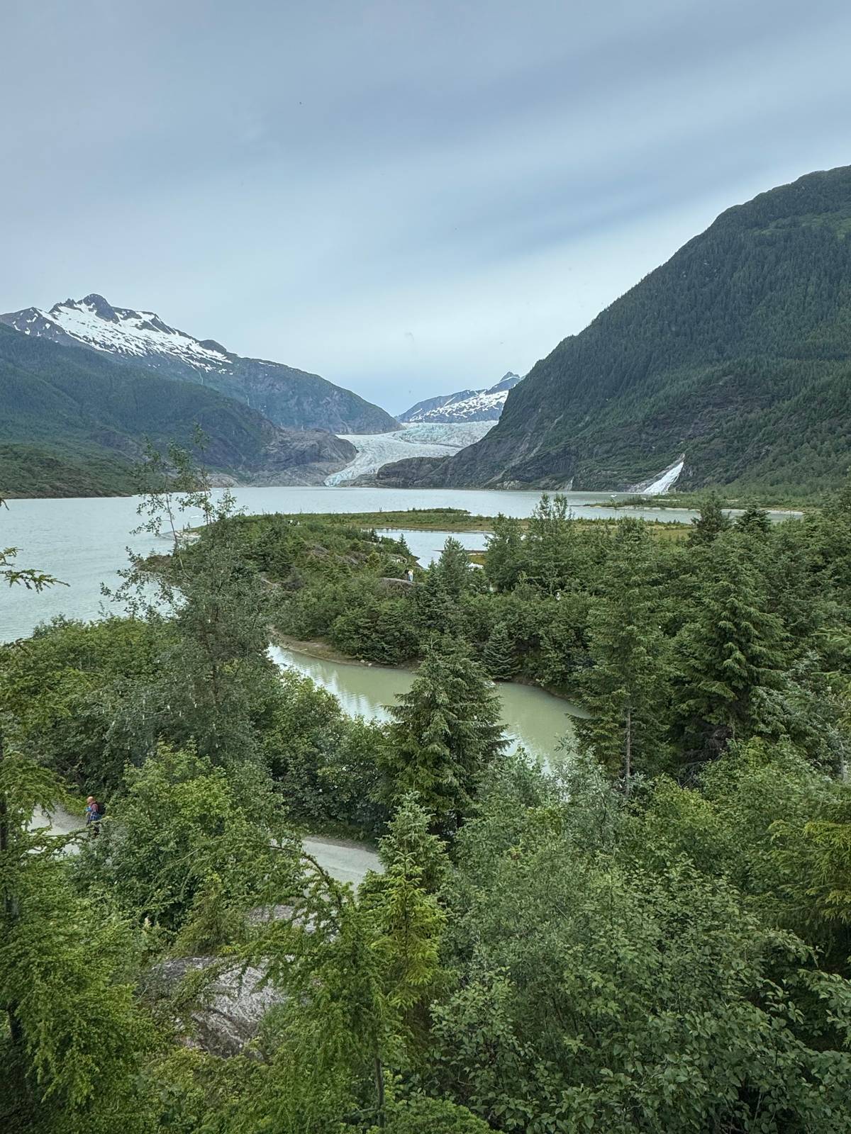 The lake and wetlands below the glacier