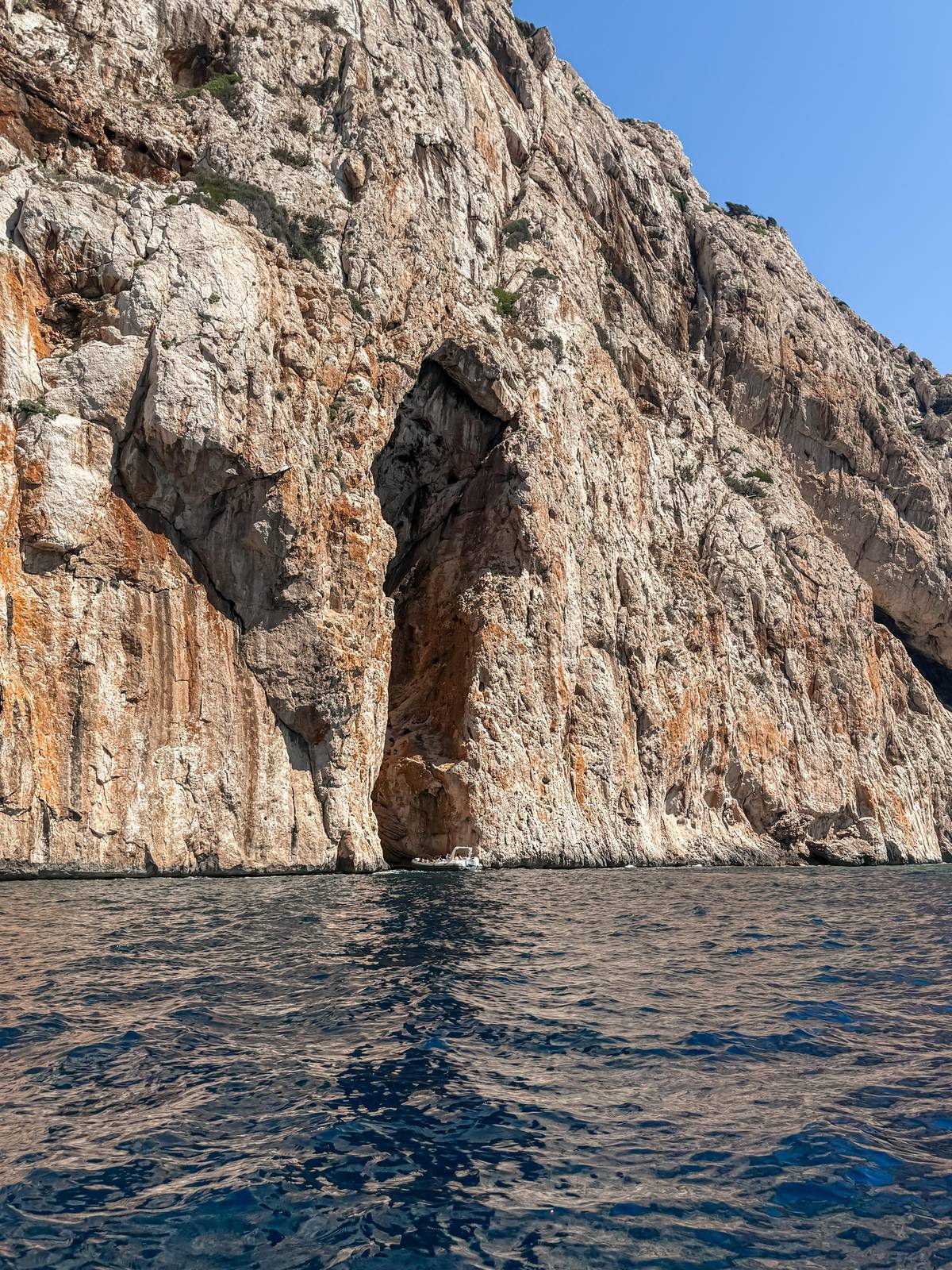Limestone walls dropping into the sea