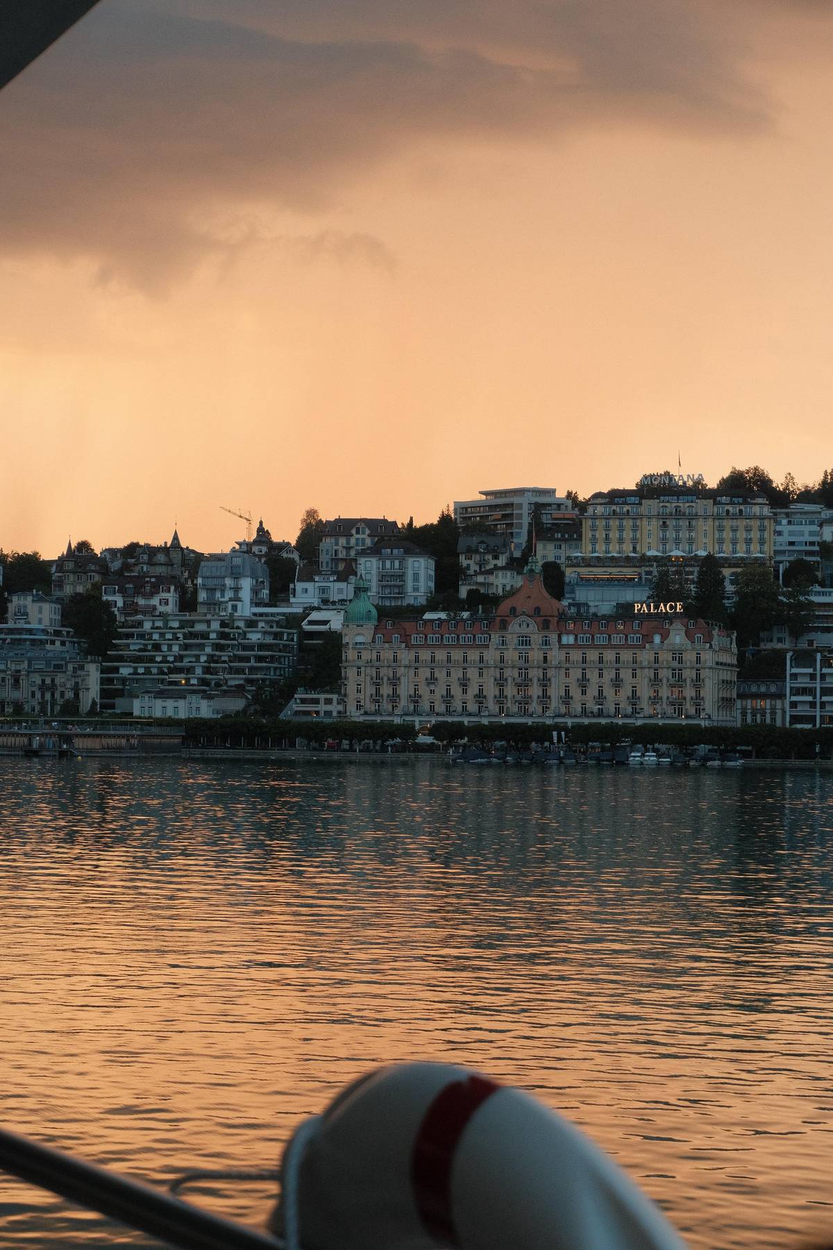 Evening light over the Lucerne waterfront