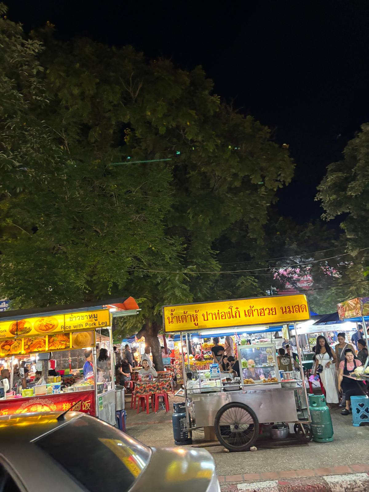Chiang Mai night market street food: Night Bazaar, walking streets, Chiang Mai Gate and Warorot