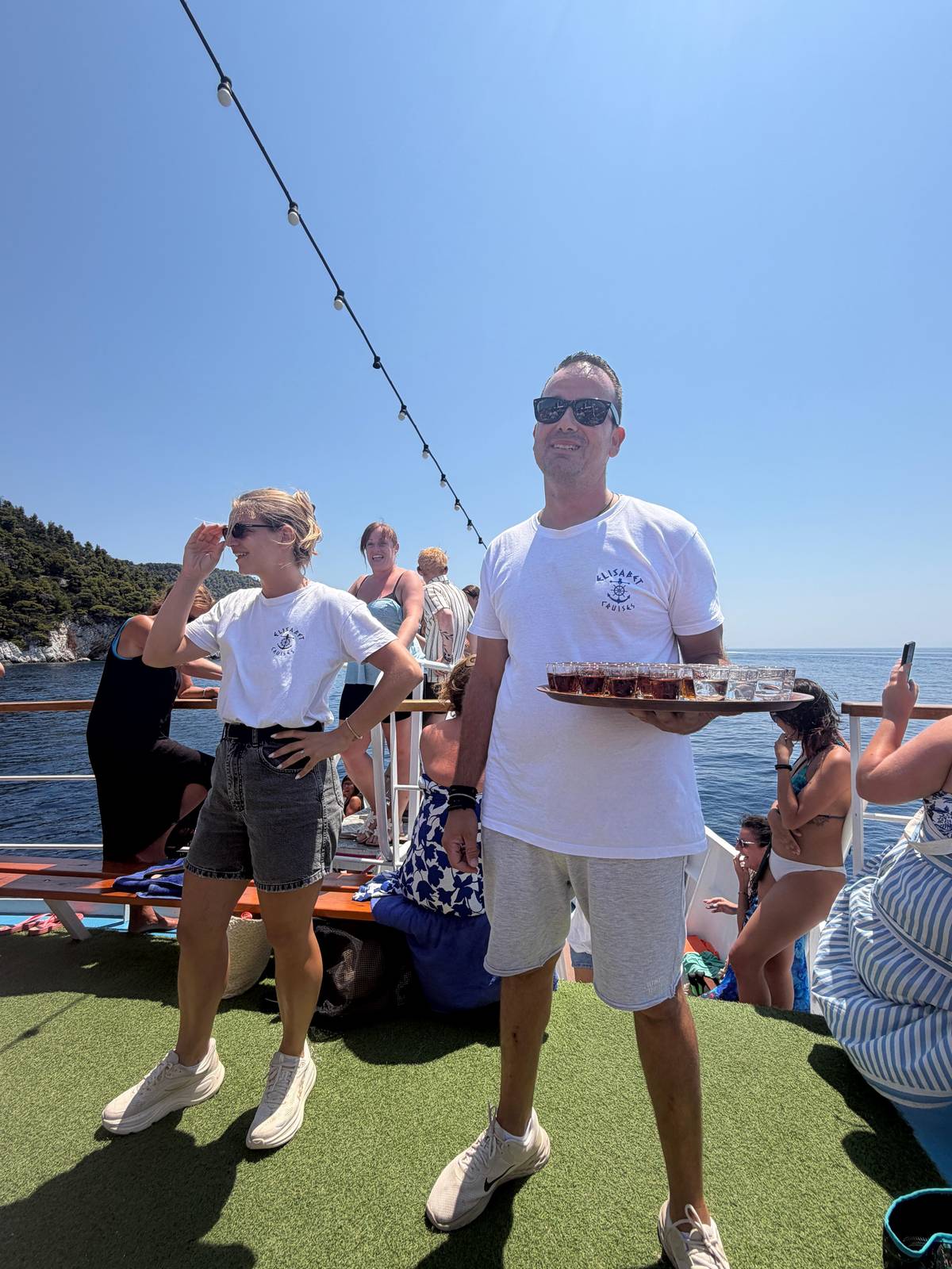 Drinks served on deck