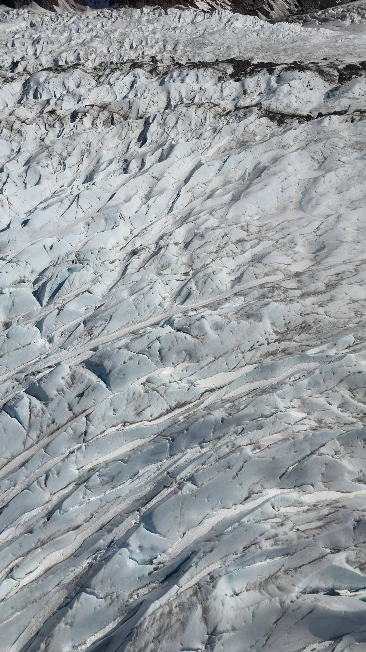 Crevasses seen from the air
