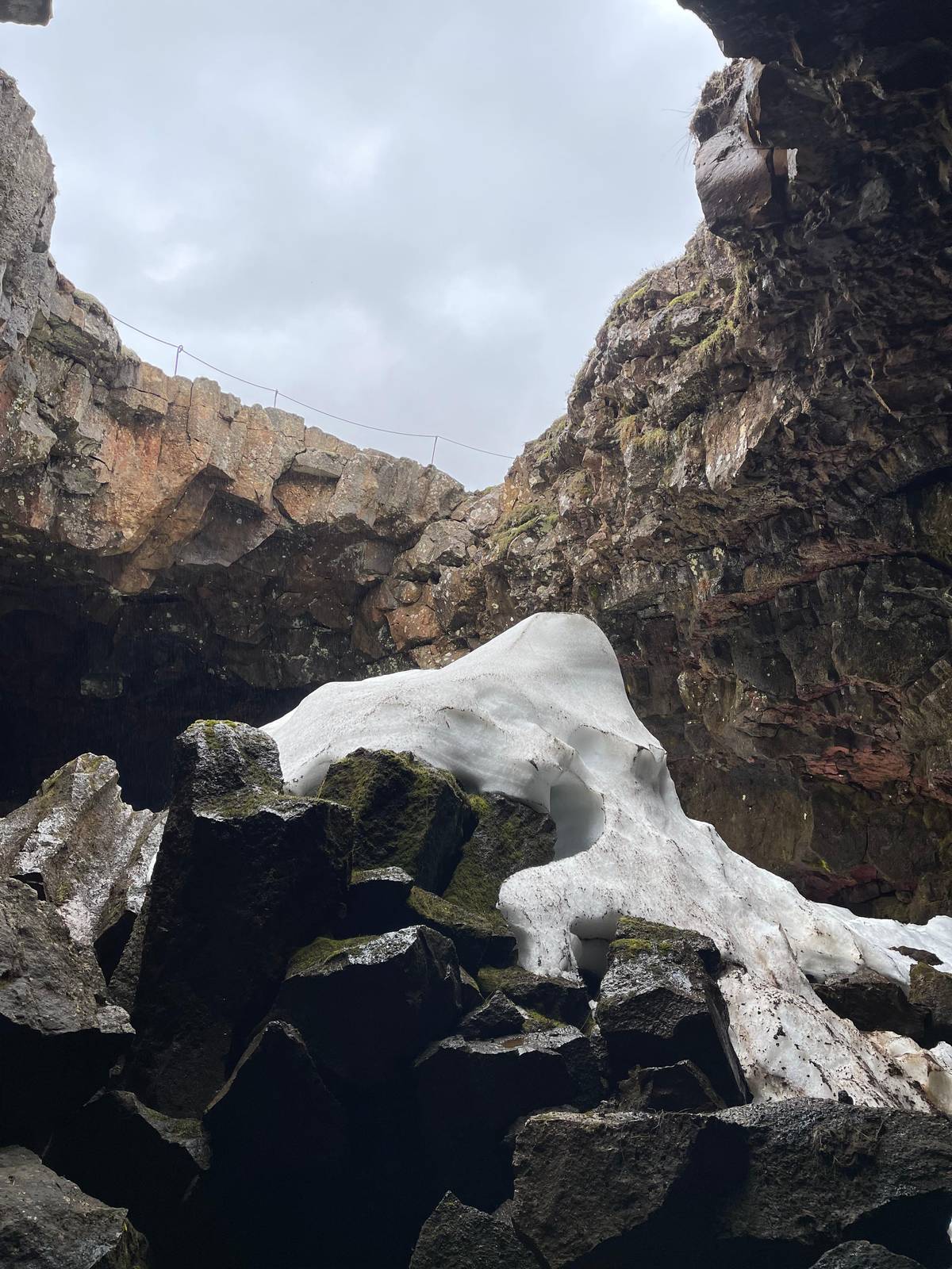 Raufarhólshellir: inside the lava tube by road 39