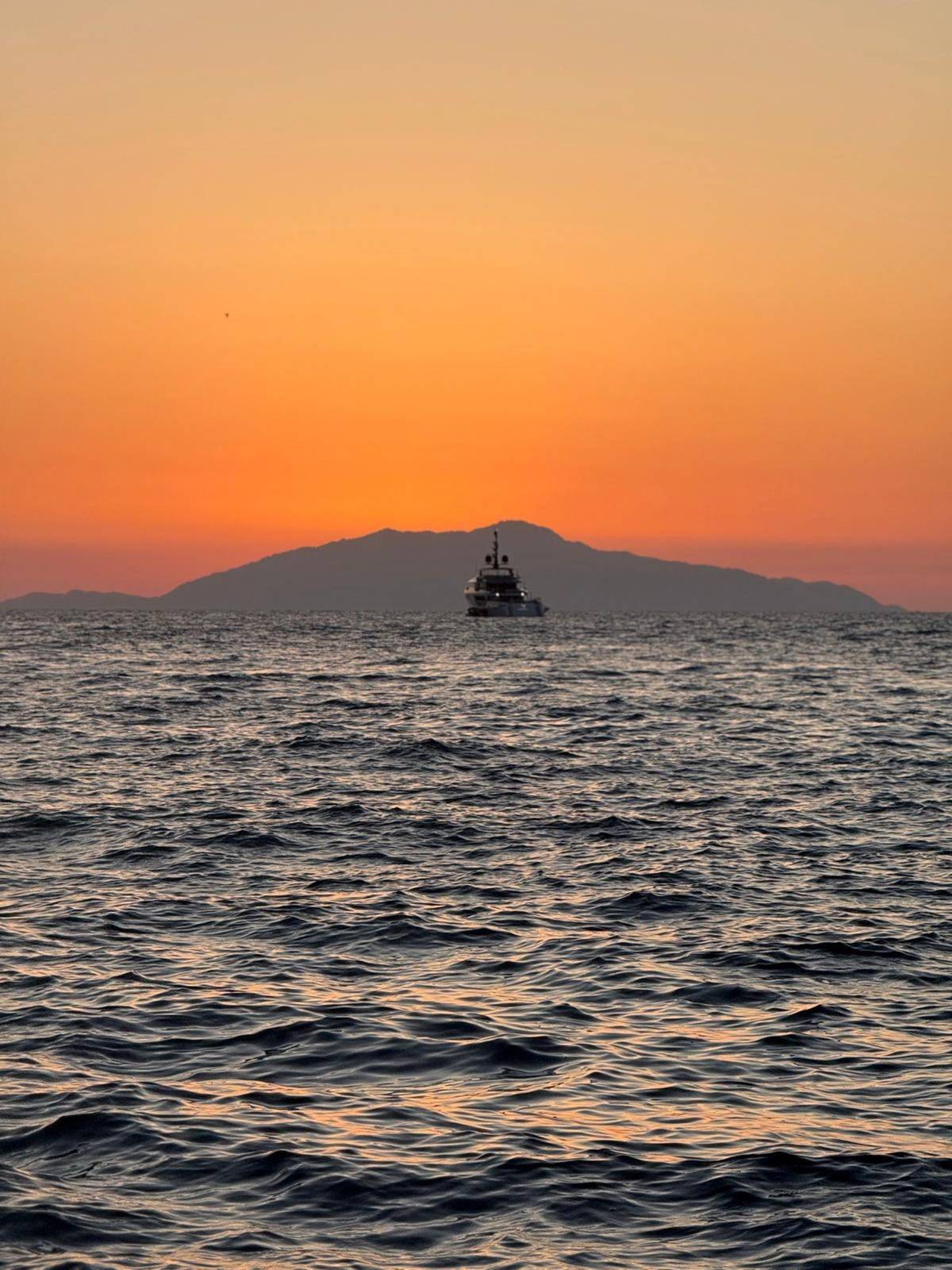 The sun going down over the sea