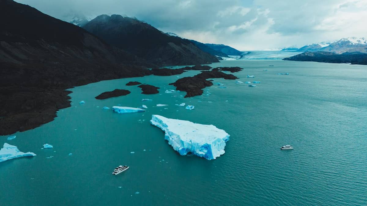 An iceberg drifting near the islands