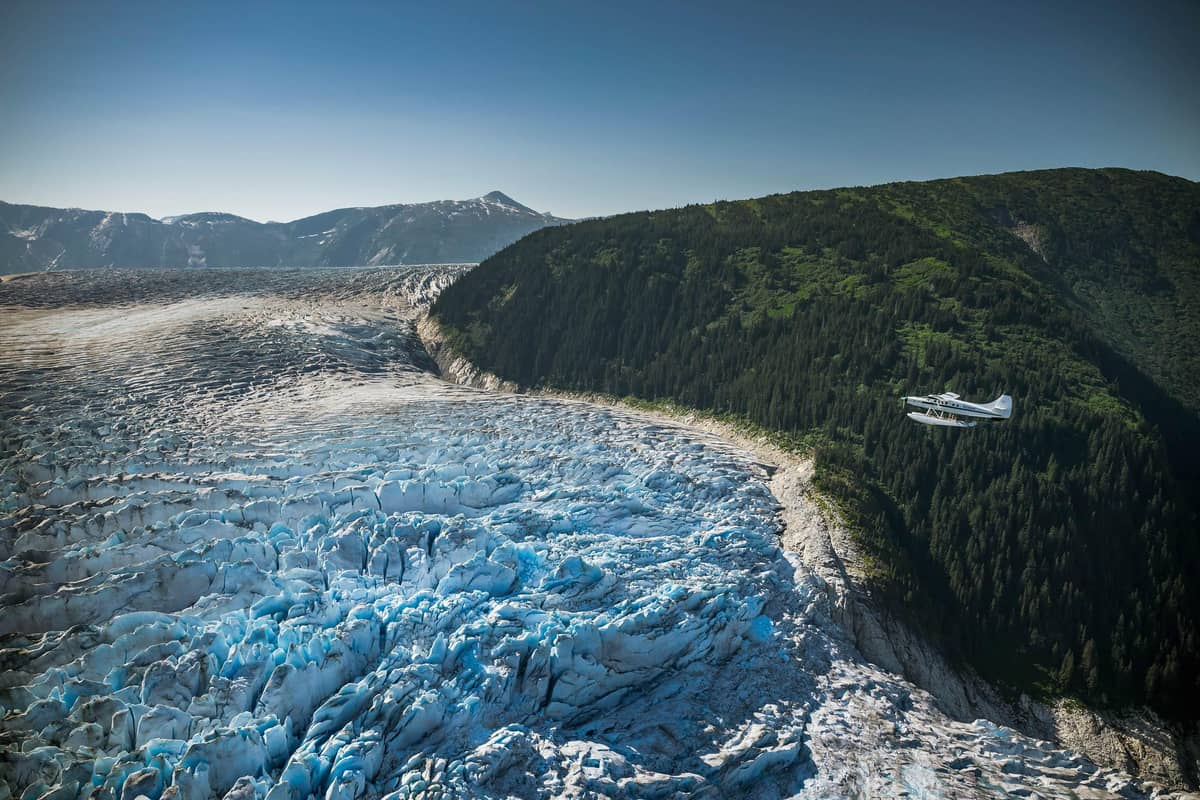 Glacier ice from a seaplane near Juneau