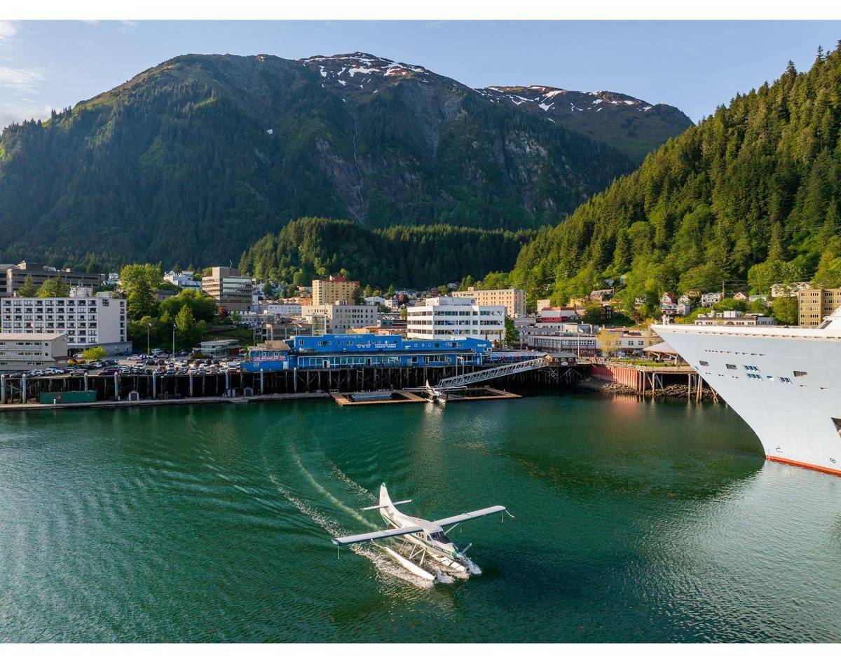 Juneau's waterfront with a cruise ship