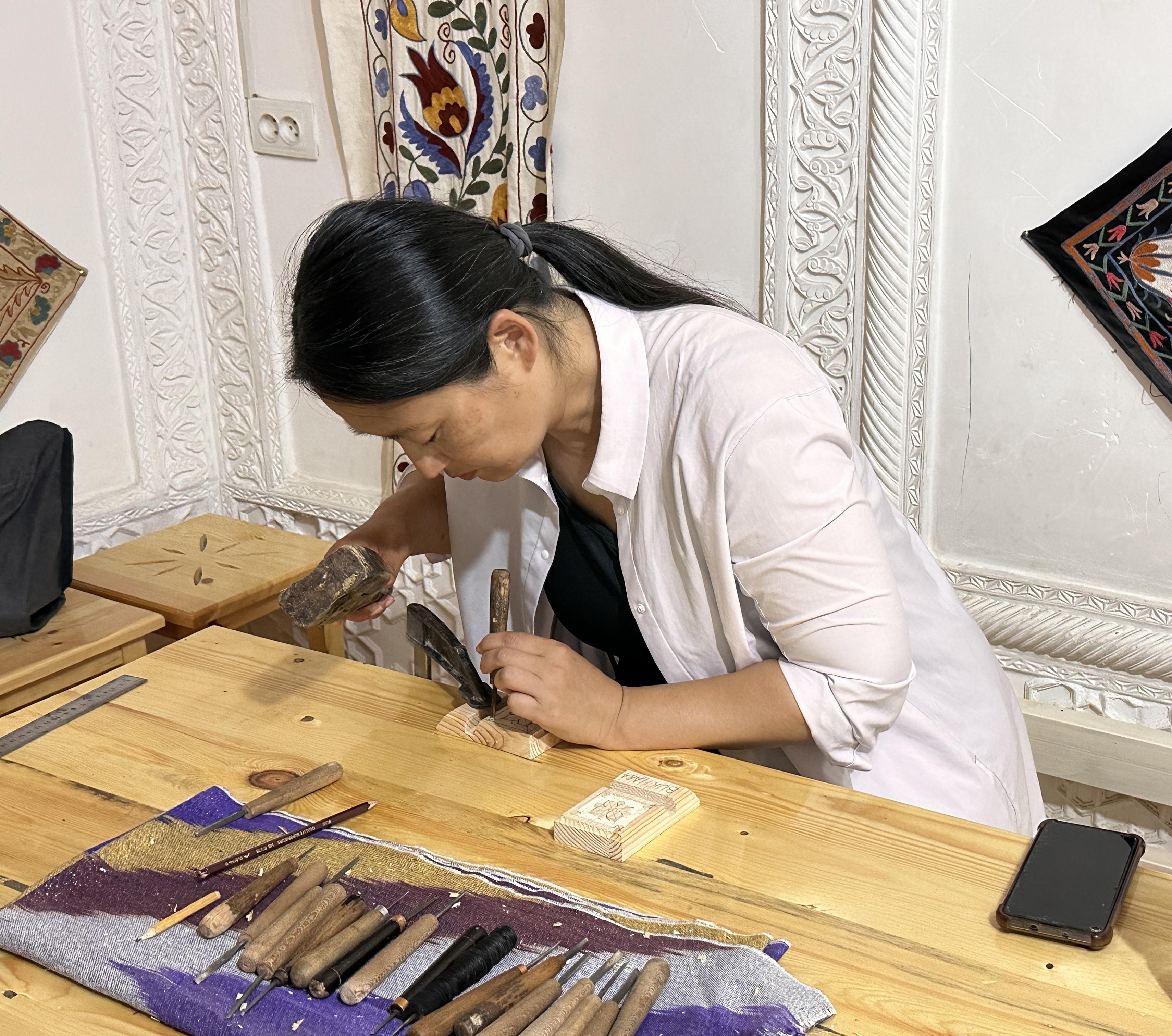 Samarkand: Wood Carving Workshop with a Local Artisan