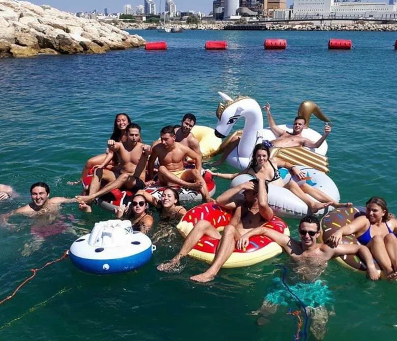 Tel Aviv: Skyline Boat Cruise with stop for water activities 3