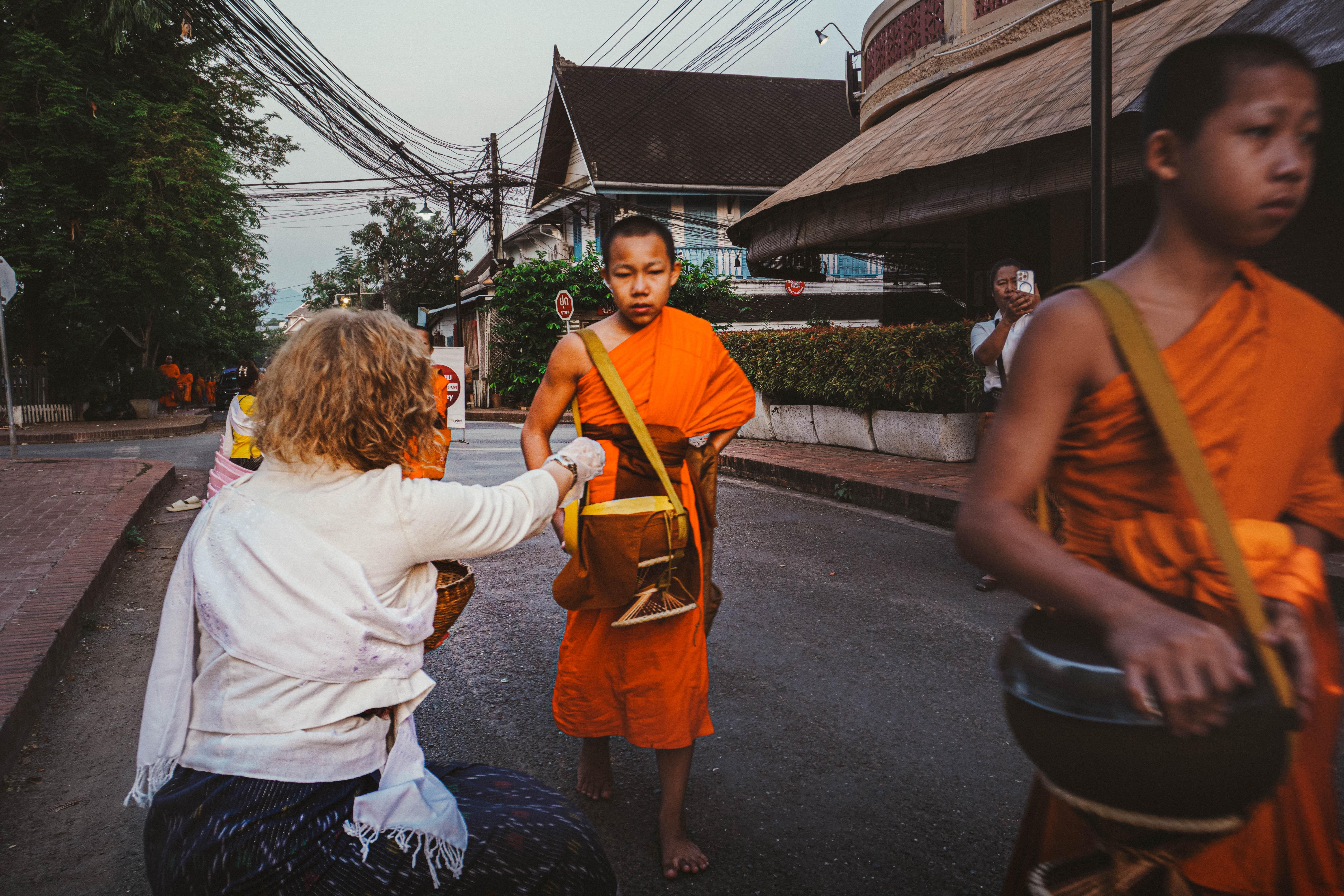 Luang Prabang: Almsgiving Ceremony with Lao Offering Set 3
