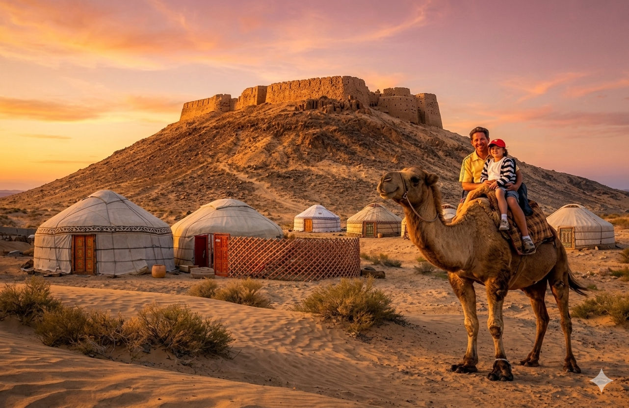 Ancient Desert Fortresses & Akchakul Lake Day Trip 2