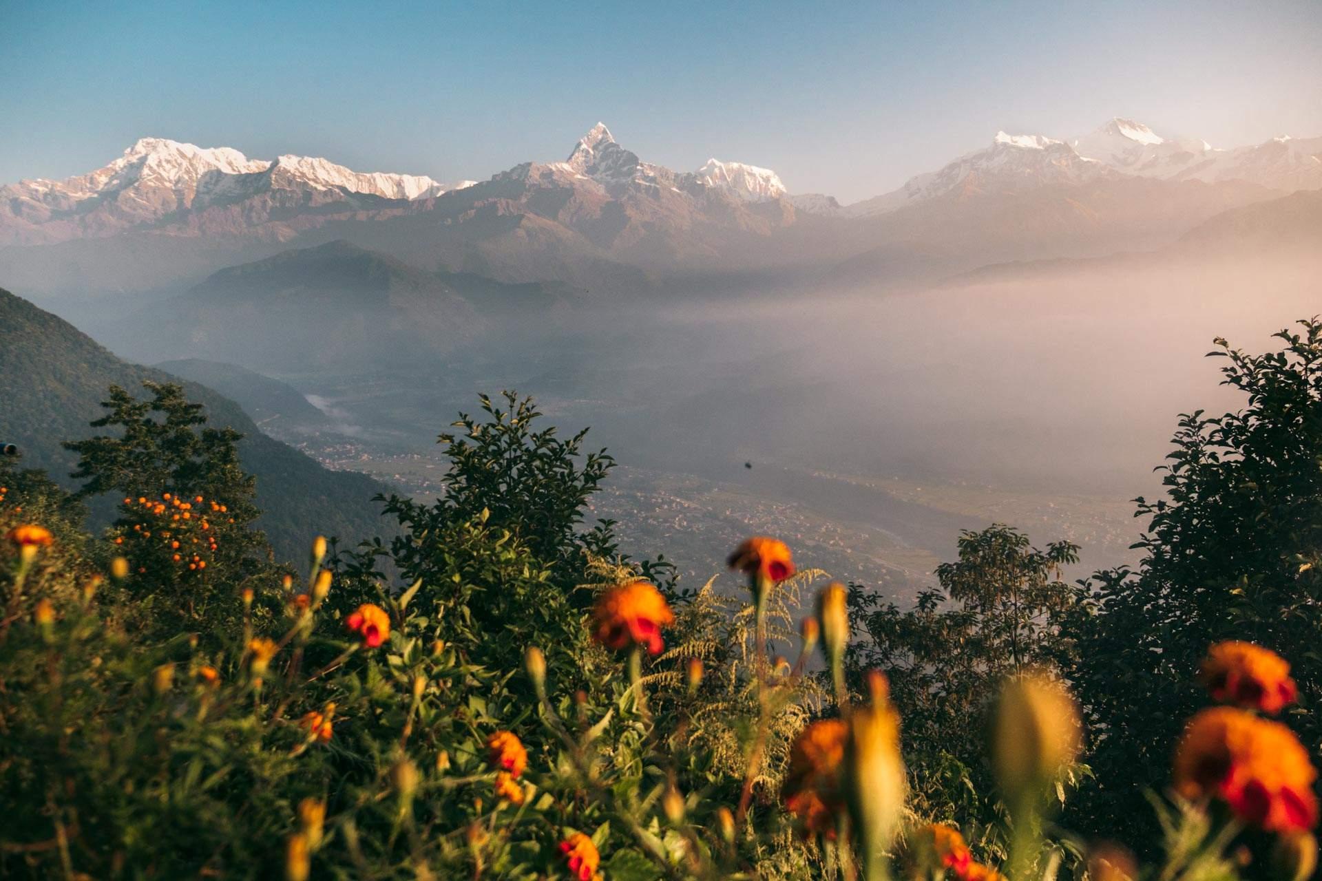 Pokhara: Sarangkot Sunrise or Sunset Panorama 3