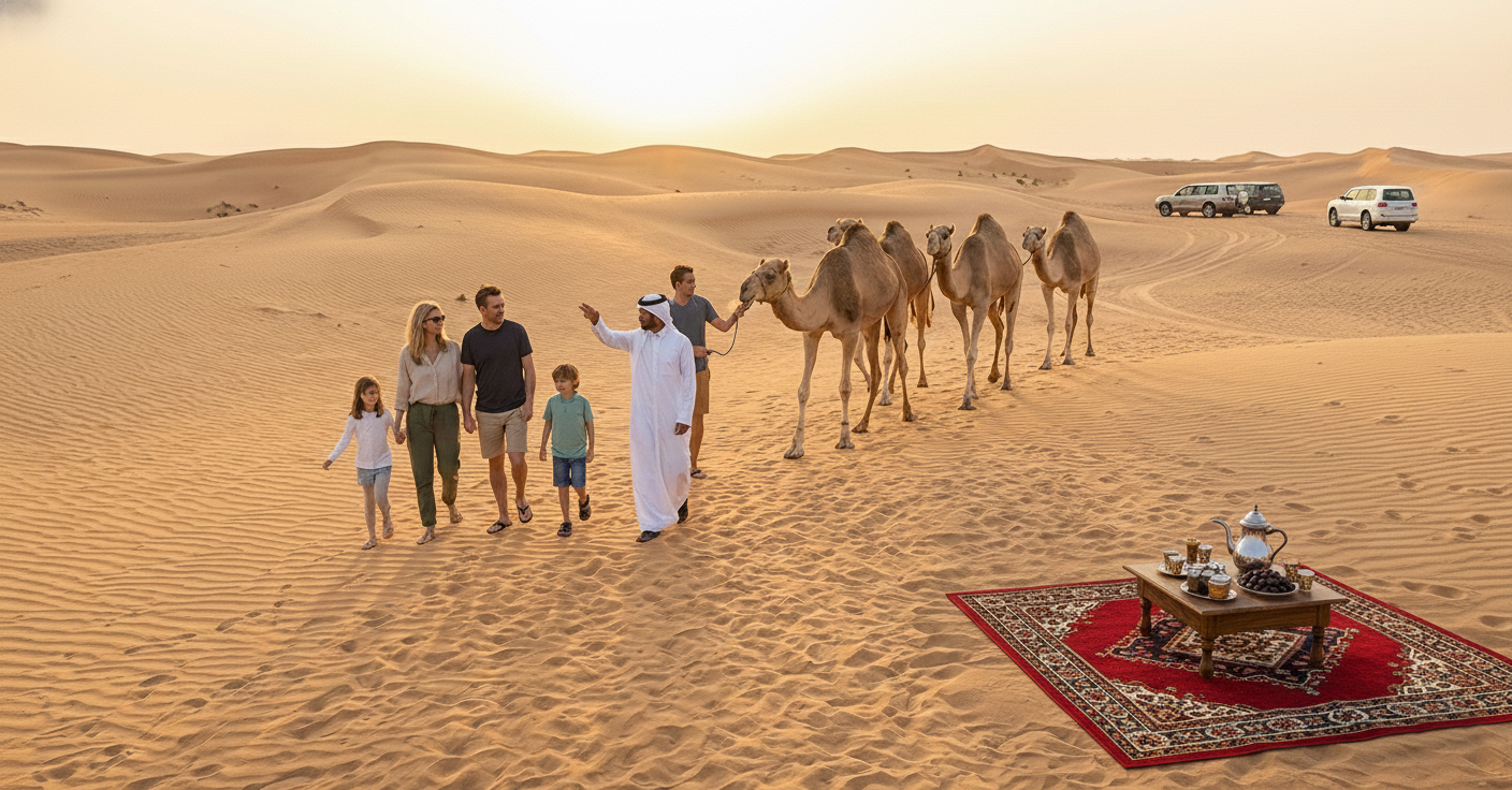 Doha: Private Desert Tour with Camel Ride & Tea