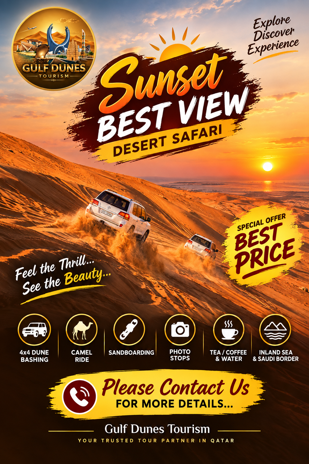 Doha: Shared 4x4 Desert Safari, Dune Bashing & Inland Sea 2