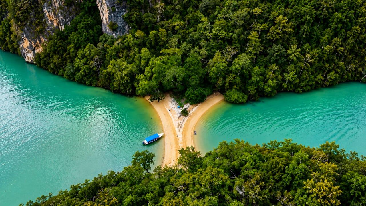 Langkawi Shared Kilim Mangrove Boat Tour with Two Face Beach