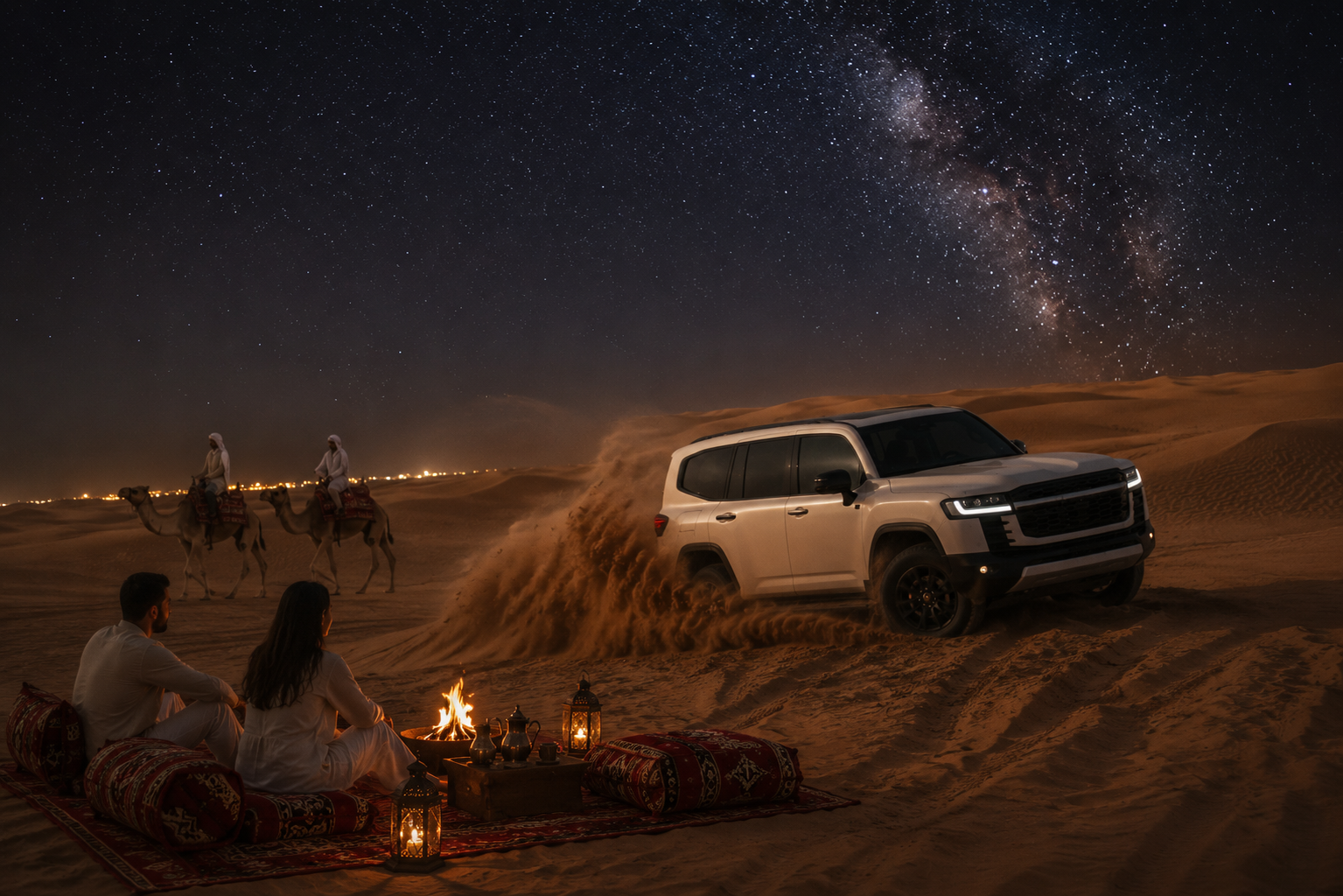 Doha : Private Night Desert Safari, Camel Ride & Stargazing