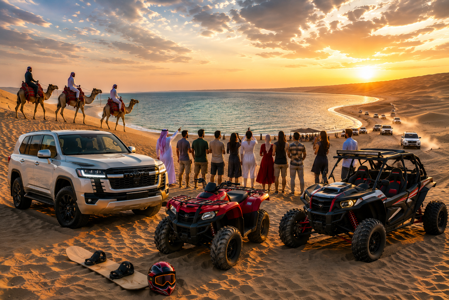 From Doha: Inland Sea 4x4 Desert Safari & Sandboarding