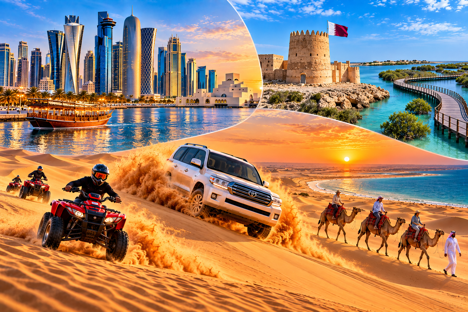 Doha: Full-Day City, Desert Safari & North Qatar Adventure
